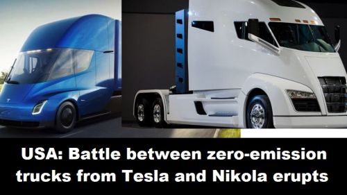 USA: Strijd tussen emissievrije vrachtauto’s van Tesla en Nikola barst los