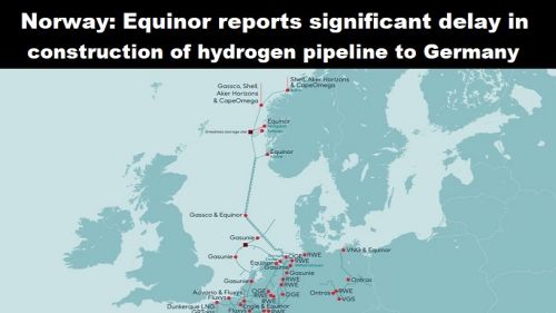 Noorwegen: Equinor meldt flinke vertraging bij aanleg waterstofpijp naar Duitsland