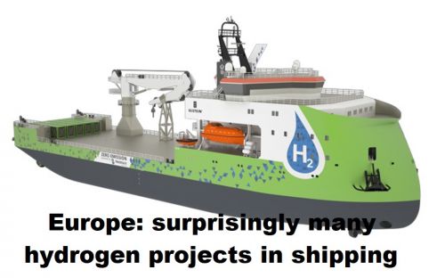 Europa: verrassend veel projecten met waterstof in de scheepvaart