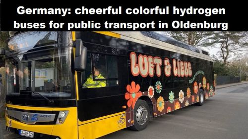 Duitsland: vrolijke fleurige waterstofbussen voor het openbaar vervoer in Oldenburg