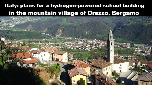 Italië: plannen voor schoolgebouw op waterstof in bergdorpje Orezzo, Bergamo