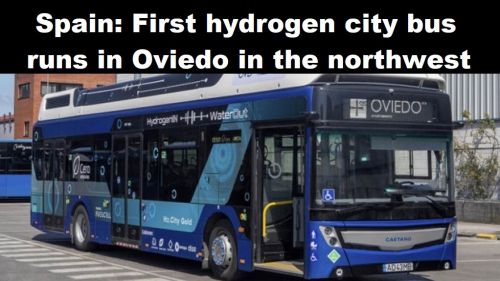 Spanje: eerste stadsbus op waterstof rijdt in Oviedo in het noordwesten