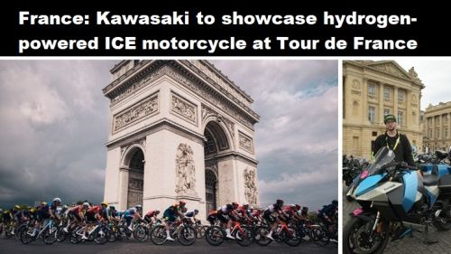 Frankrijk: Kawasaki toont ICE-motorfiets op waterstof tijdens de Tour in Parijs