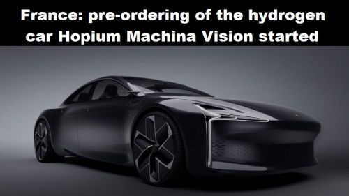 Frankrijk: pre-orderen van waterstofauto Hopium Machina Vision gestart