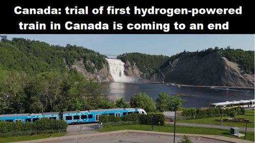 Canada: proef met eerste trein op waterstof in Canada loopt ten einde