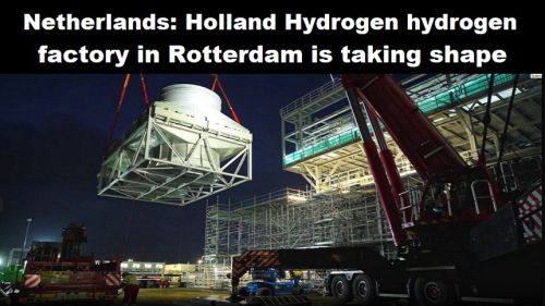Nederland: waterstoffabriek Holland Hydrogen in Rotterdam krijgt steeds meer vorm
