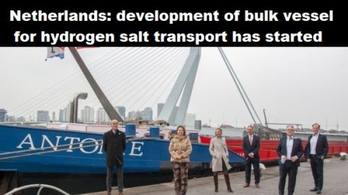 Nederland: ontwikkeling bulkschip voor zouttransport op waterstof van start