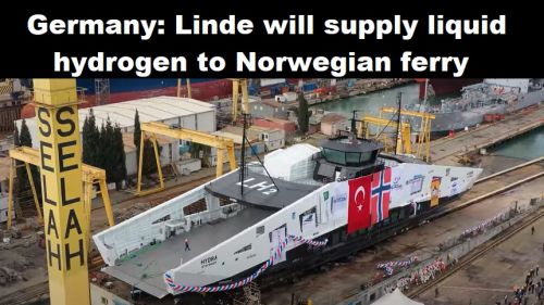 Duitsland: Linde gaat vloeibare waterstof leveren aan Noorse veerboot