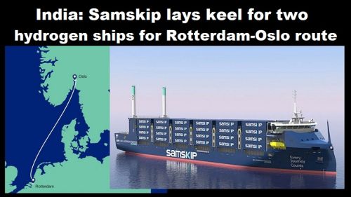 Samskip legt kiel voor twee waterstofschepen voor route Rotterdam-Oslo