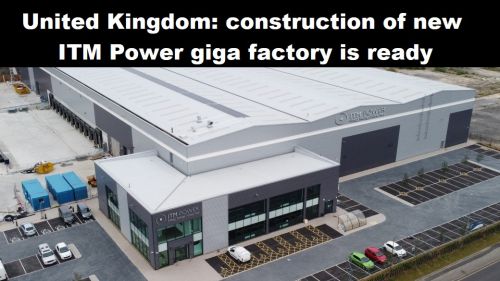 Verenigd Koninkrijk: bouw nieuwe gigafabriek van ITM Power is gereed