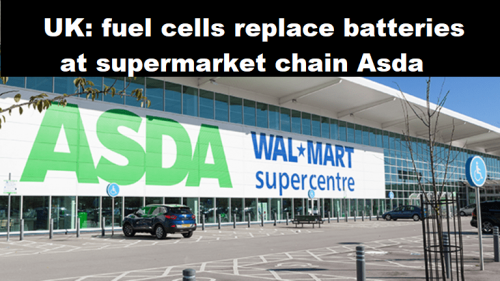VK: brandstofcellen vervangen accu’s bij supermarktketen Asda