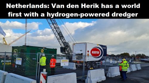 Nederland: Van den Herik heeft wereldprimeur met baggerkraanschip op waterstof
