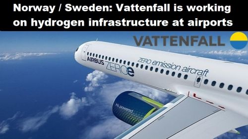 Noorwegen / Zweden: Vattenfall werkt aan waterstofinfrastructuur op luchthavens