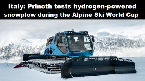 Italië: Prinoth test sneeuwruimer op waterstof tijdens WK alpineskiën