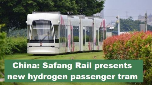 China: Safang Rail presenteert nieuwe passagierstram op waterstof
