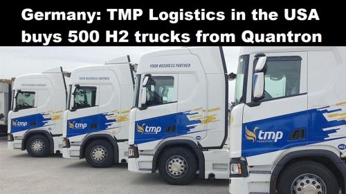Duitsland: TMP Logistics USA koopt 500 H2-trucks bij Quantron