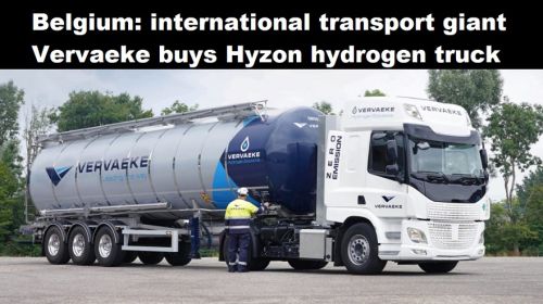 België: internationale transportgigant Vervaeke koopt Hyzon waterstof-truck