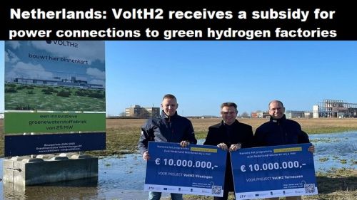 Nederland: VoltH2 ontvangt subsidie voor stroomaansluiting groene waterstoffabrieken