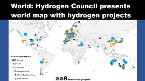 Wereld: Hydrogen Council presenteert wereldkaart met waterstofprojecten