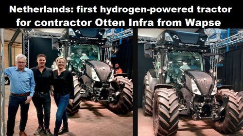 Nederland: eerste tractor op waterstof voor aannemersbedrijf Otten Infra uit Wapse