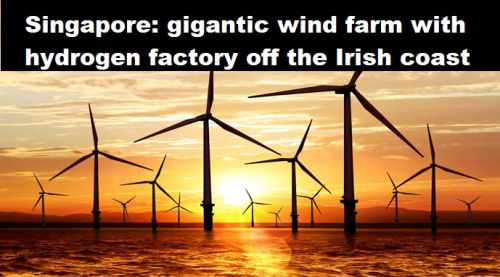 Singapore: gigantisch windpark met waterstoffabriek voor de Ierse kust