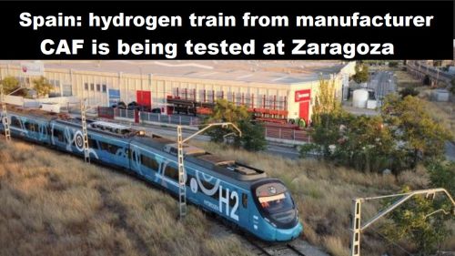 Spanje: waterstoftrein van fabrikant CAF wordt getest bij Zaragoza