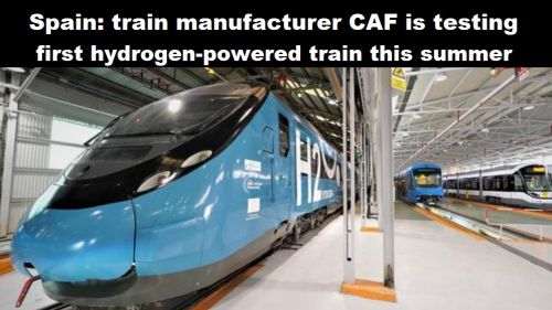 Spanje: treinfabrikant CAF test deze zomer eerste trein op waterstof