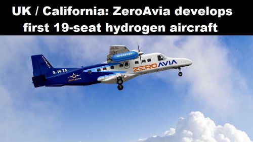 VK / California: ZeroAvia ontwikkelt eerste waterstofvliegtuig met 19 zitplaatsen