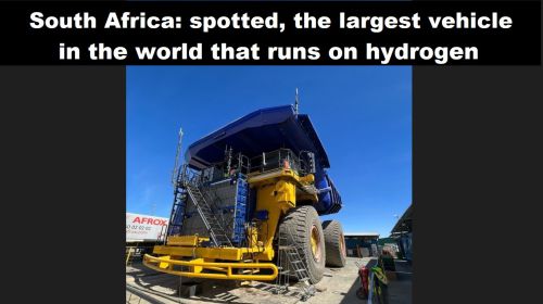 Zuid-Afrika: gespot, het grootste voertuig ter wereld dat rijdt op waterstof