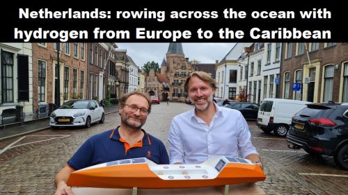 Nederland: met waterstof roeiend de oceaan over van Europa naar de Cariben