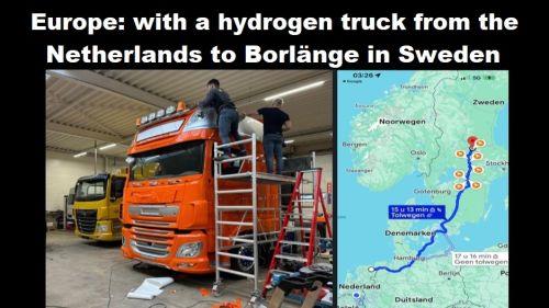 Europa: met een waterstoftruck van Nederland naar Borlänge in Zweden
