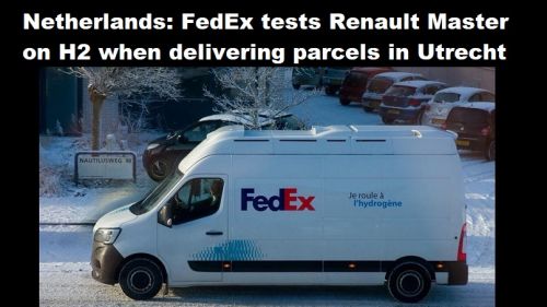 Nederland: FedEx test Renault Master op H2 bij het bezorgen van pakjes in Utrecht